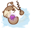 Drawing of an otter floating in water